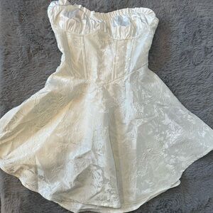 White mini strapless dress